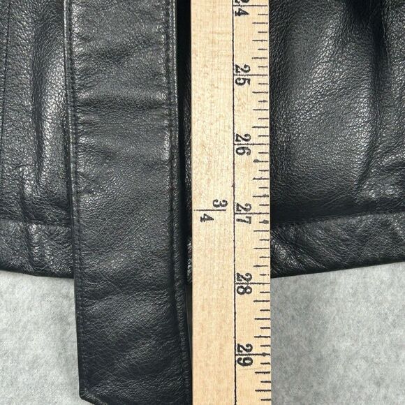 VINTAGE Maxima Wilsons Leather Jacket Adult Black Button Moto‎ Biker Womens Med - Picture 12 of 12